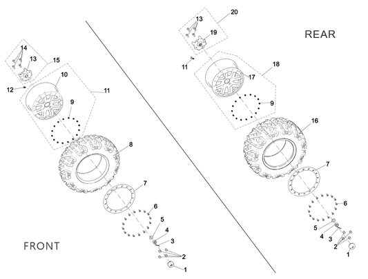 Bague Beadlock avec jante en aluminium - Norme américaine