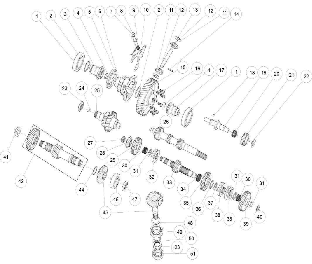 Transmission components (with diff)