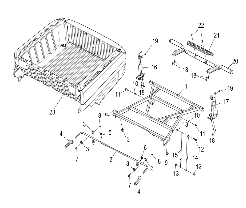 Rear cargo box assembly-US standard