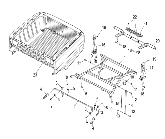 Rear cargo box assembly-US standard