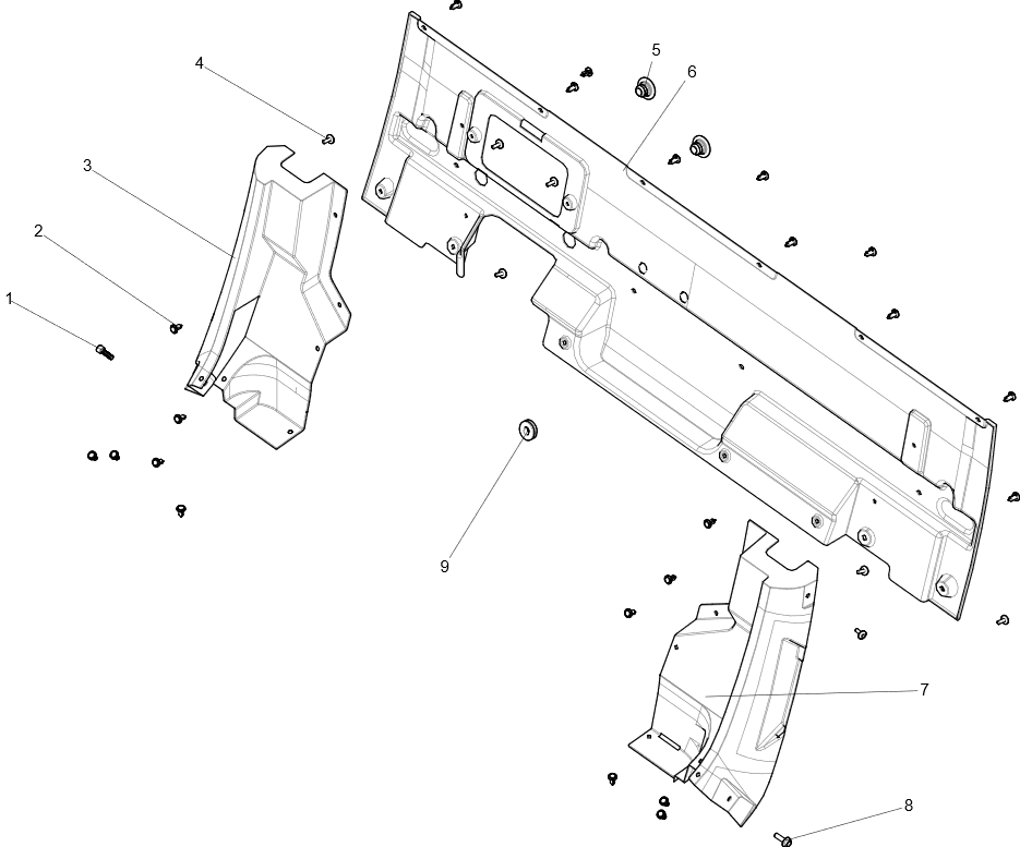 Rear panel of cockpit