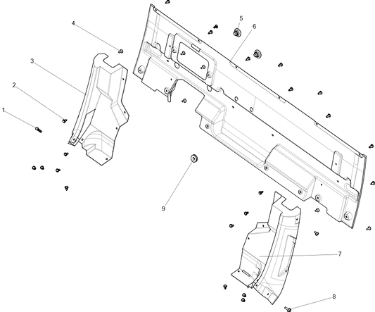 Rear panel of cockpit