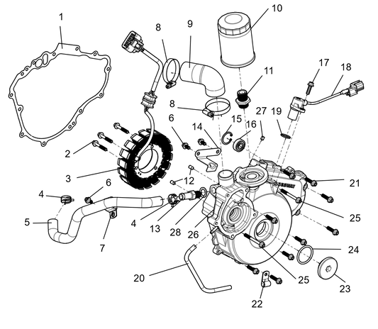 Left crankcase cover sub-assembly