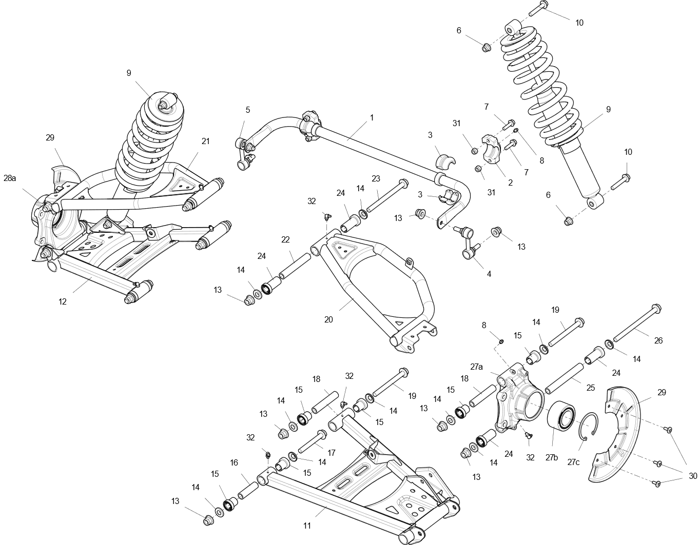 Rear suspension assembly Rear suspension system