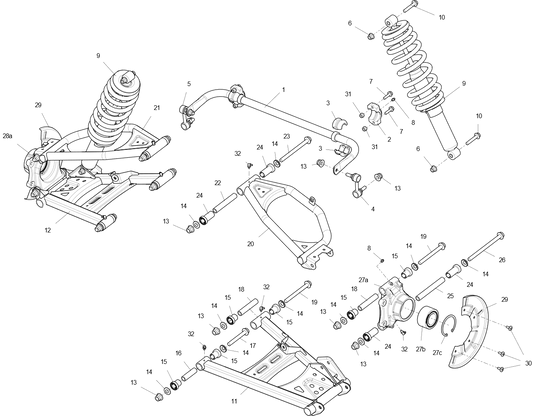 Rear suspension assembly Rear suspension system