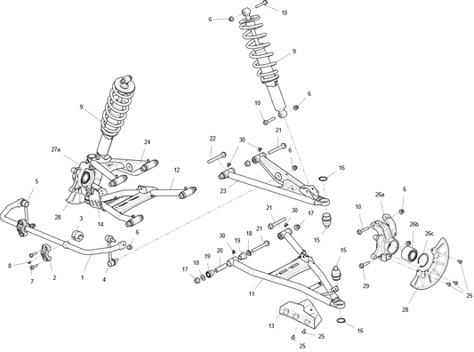 Front suspension assembly-US standard
