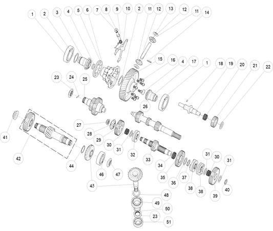 Transmission components (with diff)