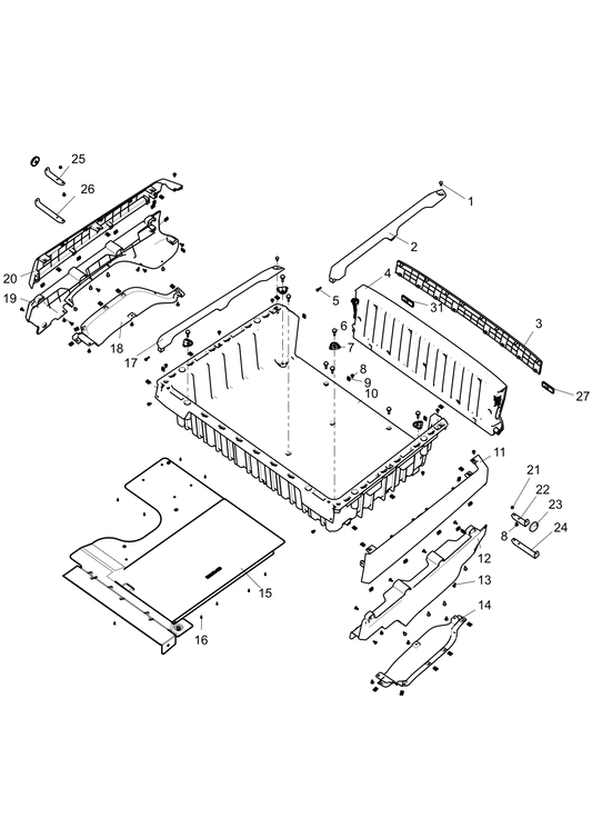 Rear cargo box components