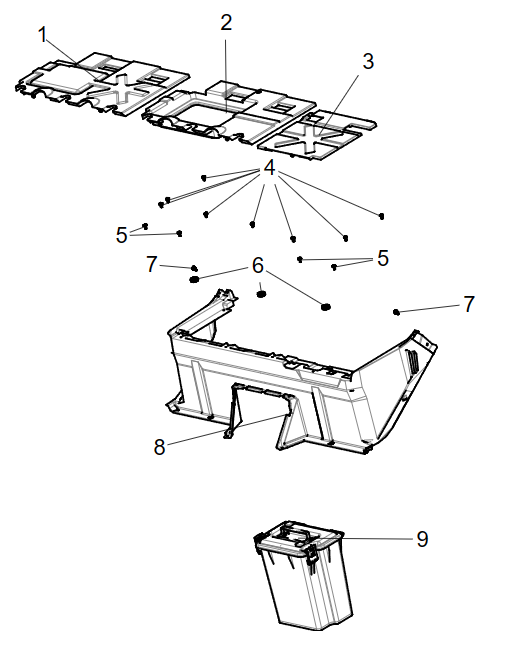 PIÈCES EN PLASTIQUE INFÉRIEURES DU SIÈGE