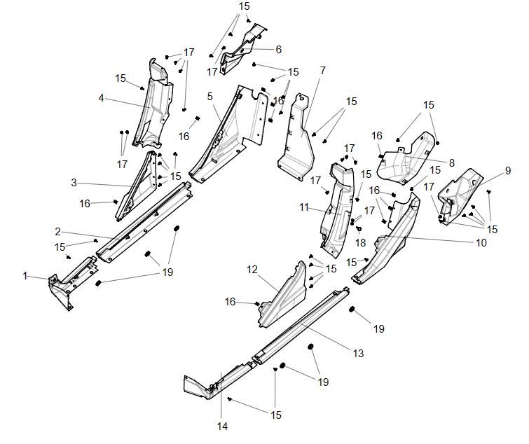 Left/right plastic parts assembly EXTERNAL PLASTIC PARTS