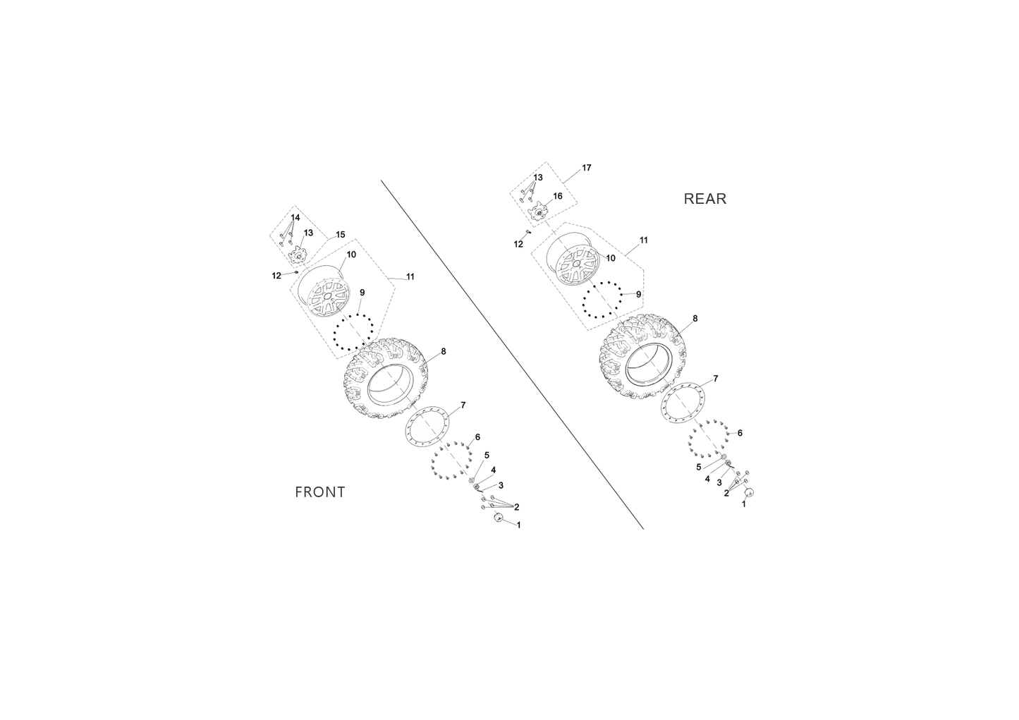 Anti-ring detachable aluminum wheels (US regulations) BEADLOCK RIM EPA 30 Inch