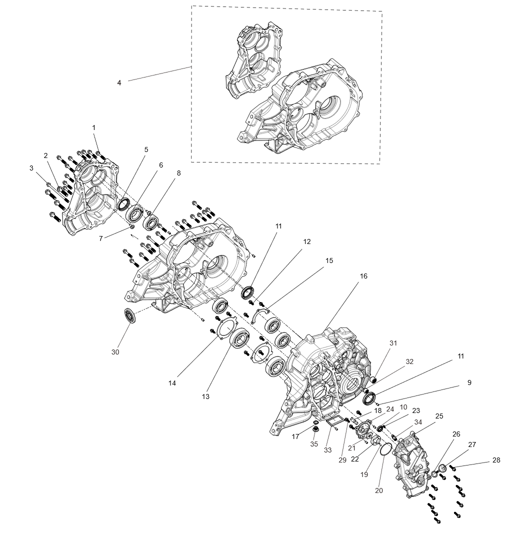Gearbox combination (with diff)