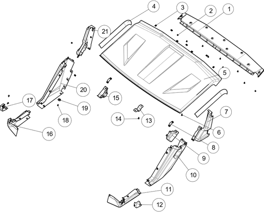 ROOF AND EXTERNAL PLASTIC PARTS Plastic parts on the outside of the ceiling